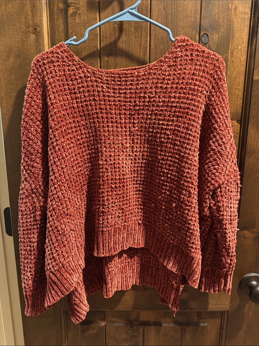 Altar'd State Chunky Waffle Knit Sweater - Rust